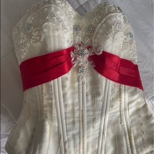 Corset with red detailing
